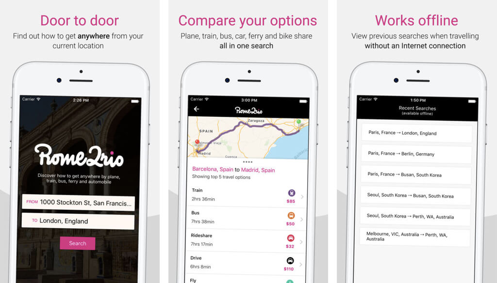 Rome2Rio App - Best Free Travel Apps