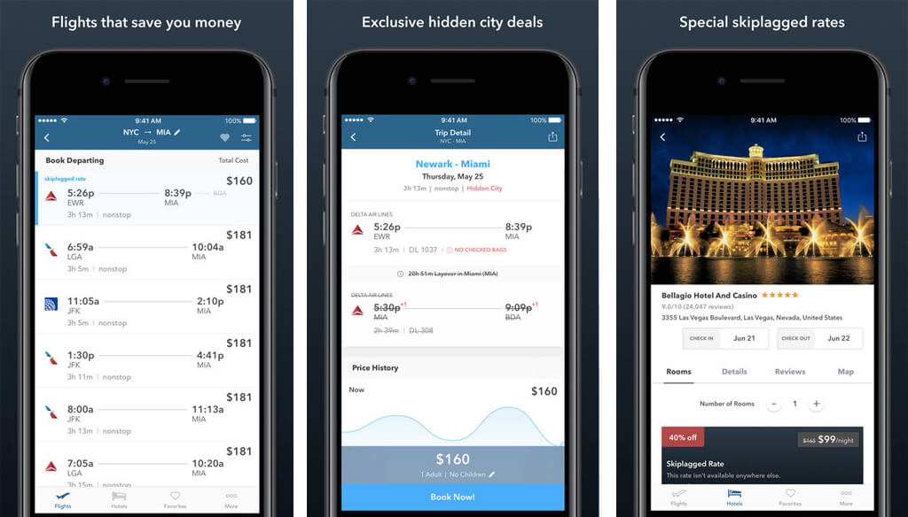 Skiplagged App - Best Free Travel Apps