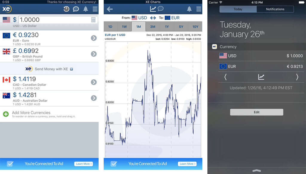 XE Curreny App - Best Free Travel Apps