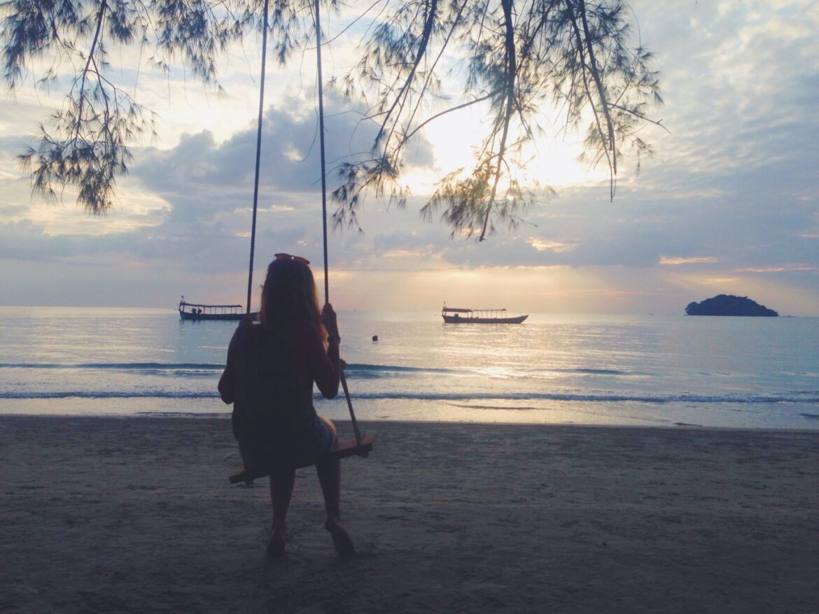 Otres Beach Sunset - Monthly Travel Expenses Cambodia
